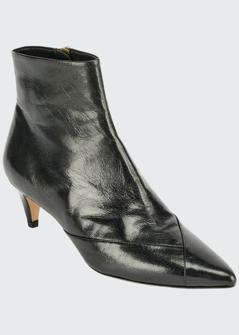 Isabel Marant Durfee Leather Zip Booties Bergdorf Goodman