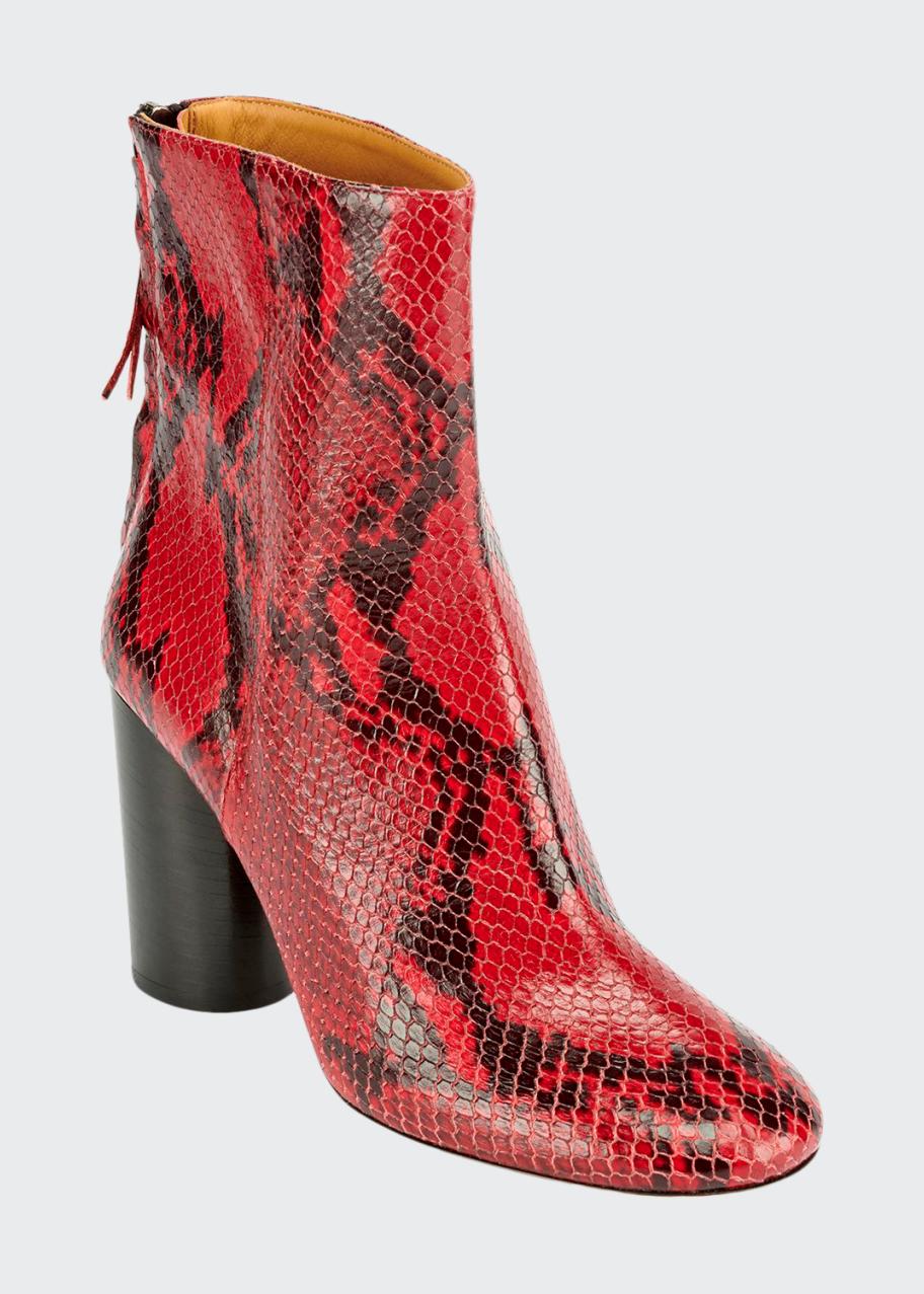 Isabel Marant Garett Snake-Print Zip Booties - Bergdorf Goodman