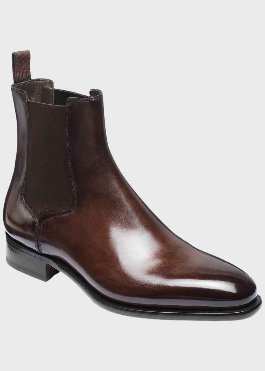 Santoni Men's Lock Leather Chelsea Boots - Bergdorf Goodman