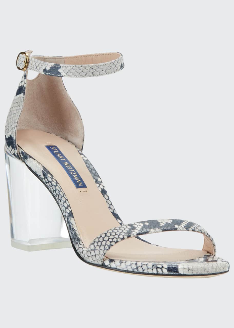 Snake print clear heels 2025