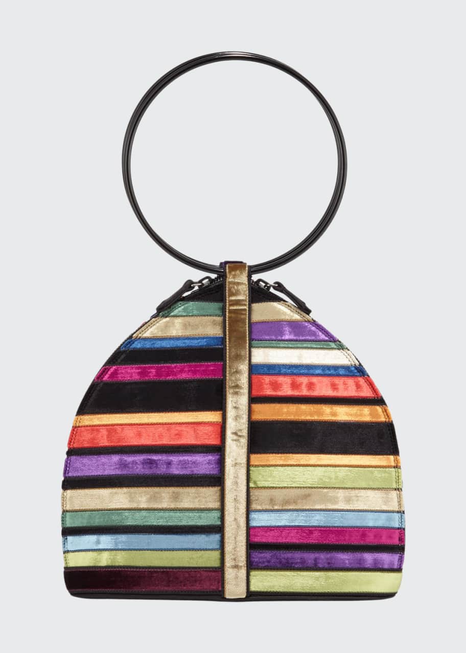 PELLEGRINO Cardinal Velvet RingHandle Clutch Bag Bergdorf Goodman