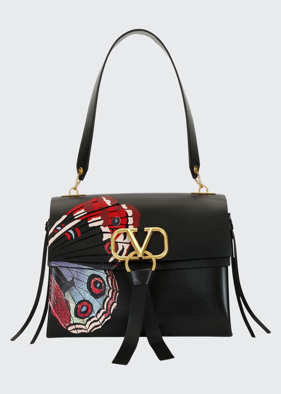 Valentino Garavani VRING U Butterfly Leather Shoulder Bag