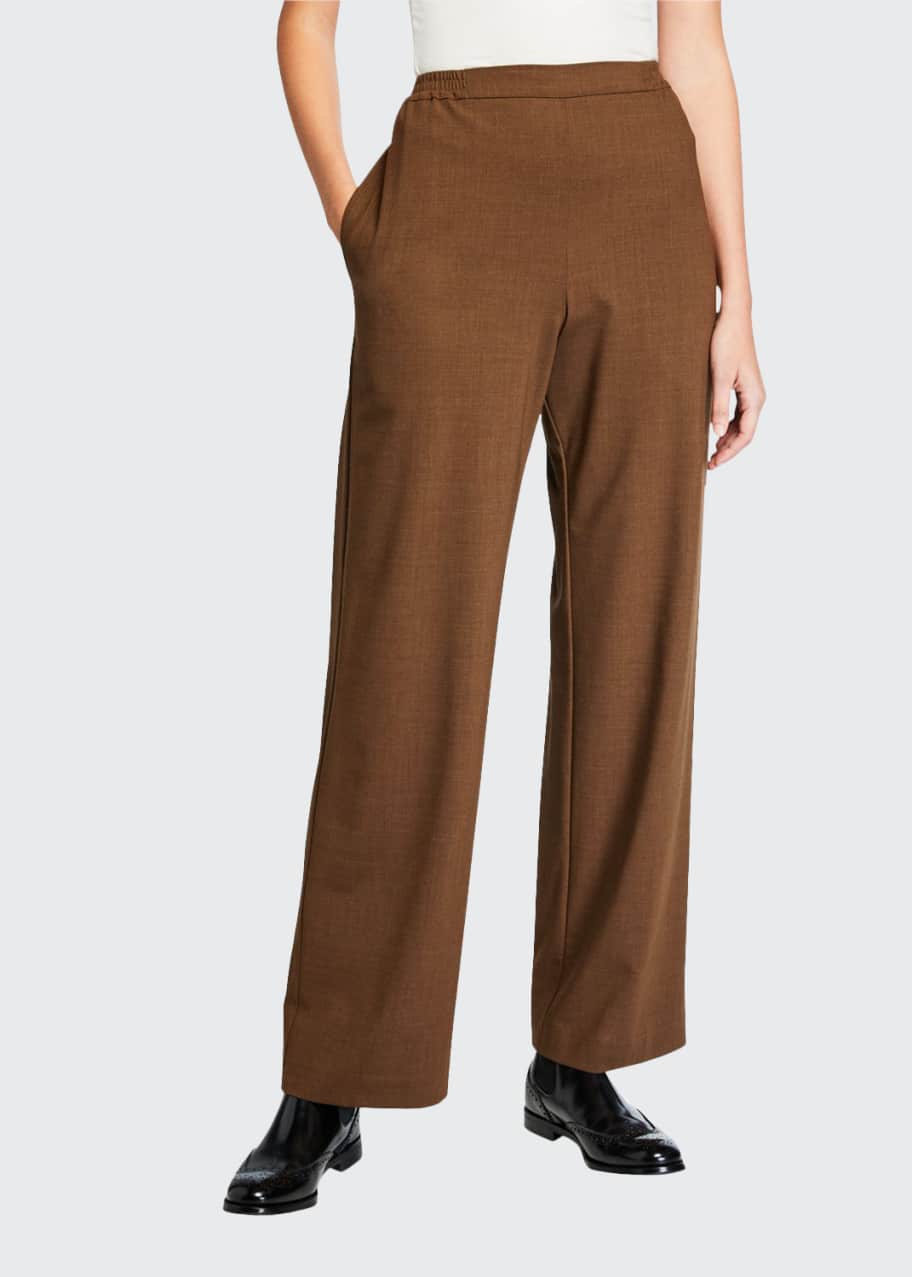 Image 1 of 1: Flat Front Straight-Leg Trousers