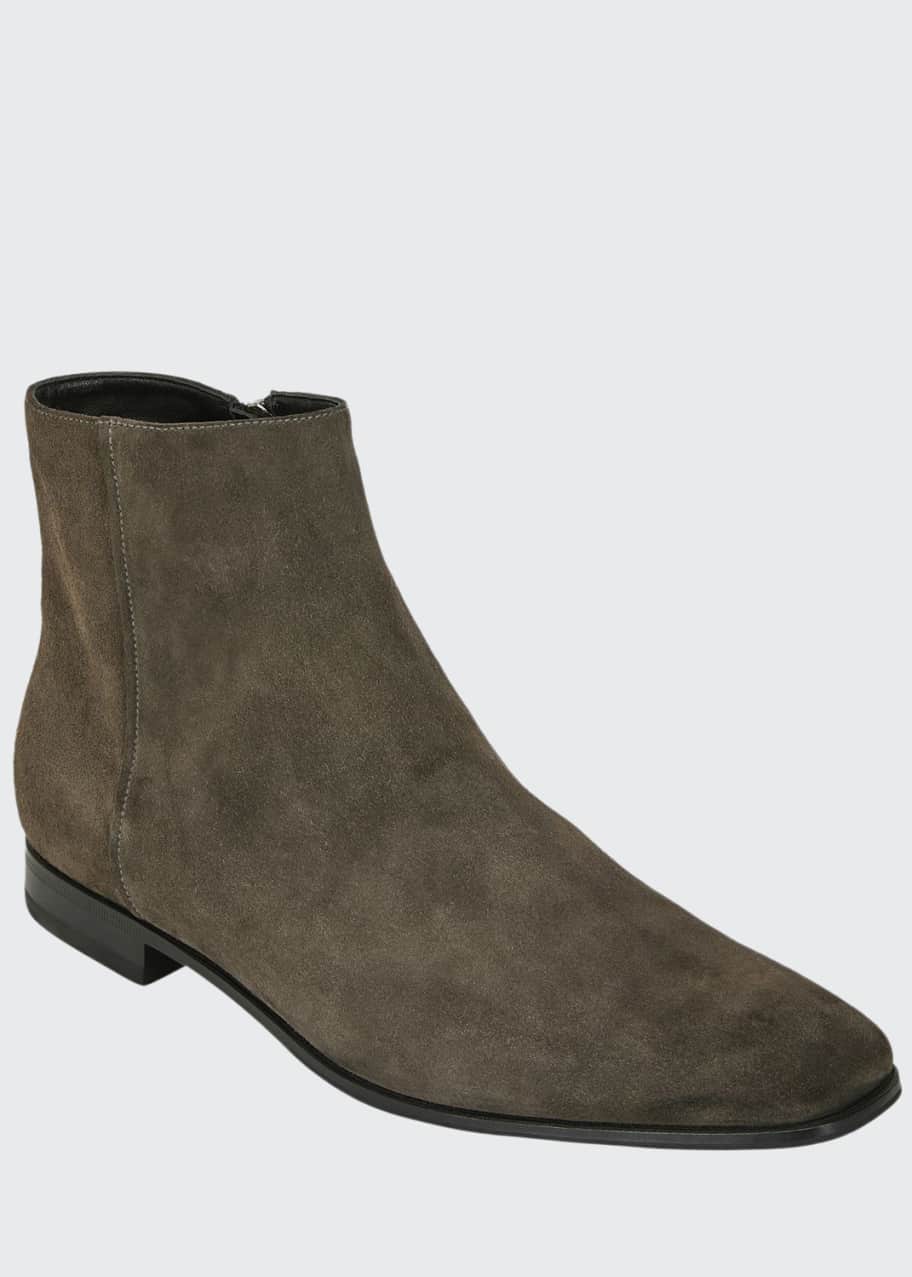 Image 1 of 1: Men's Suede Side-Zip Ankle Boot