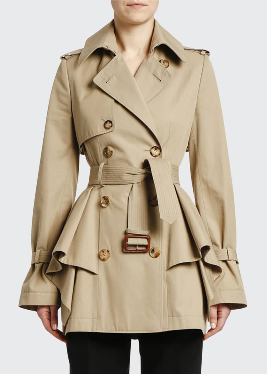 Peplum clearance trench jacket