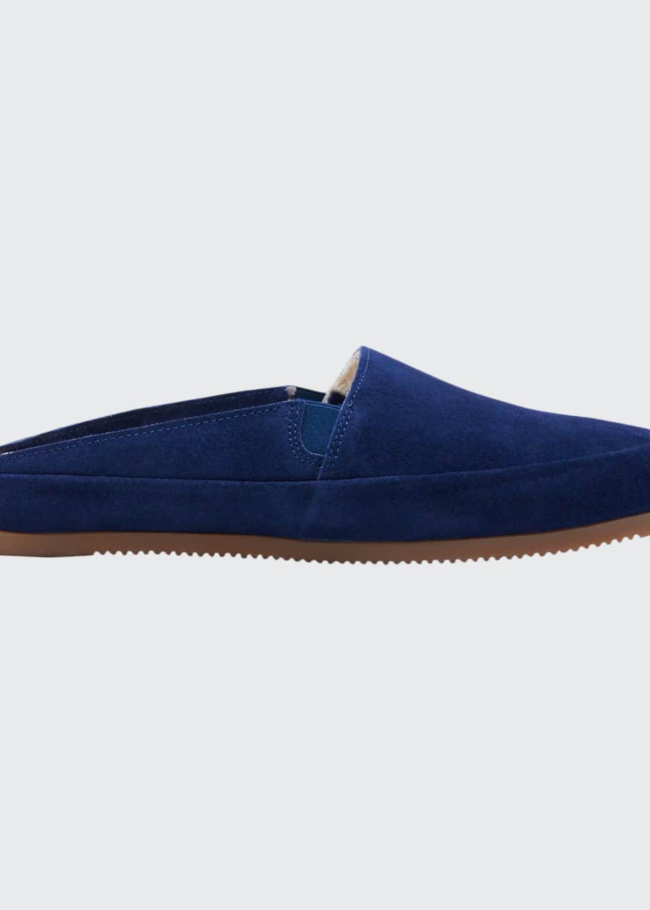 Image 1 of 1: Men's Suede Shearling Slippers