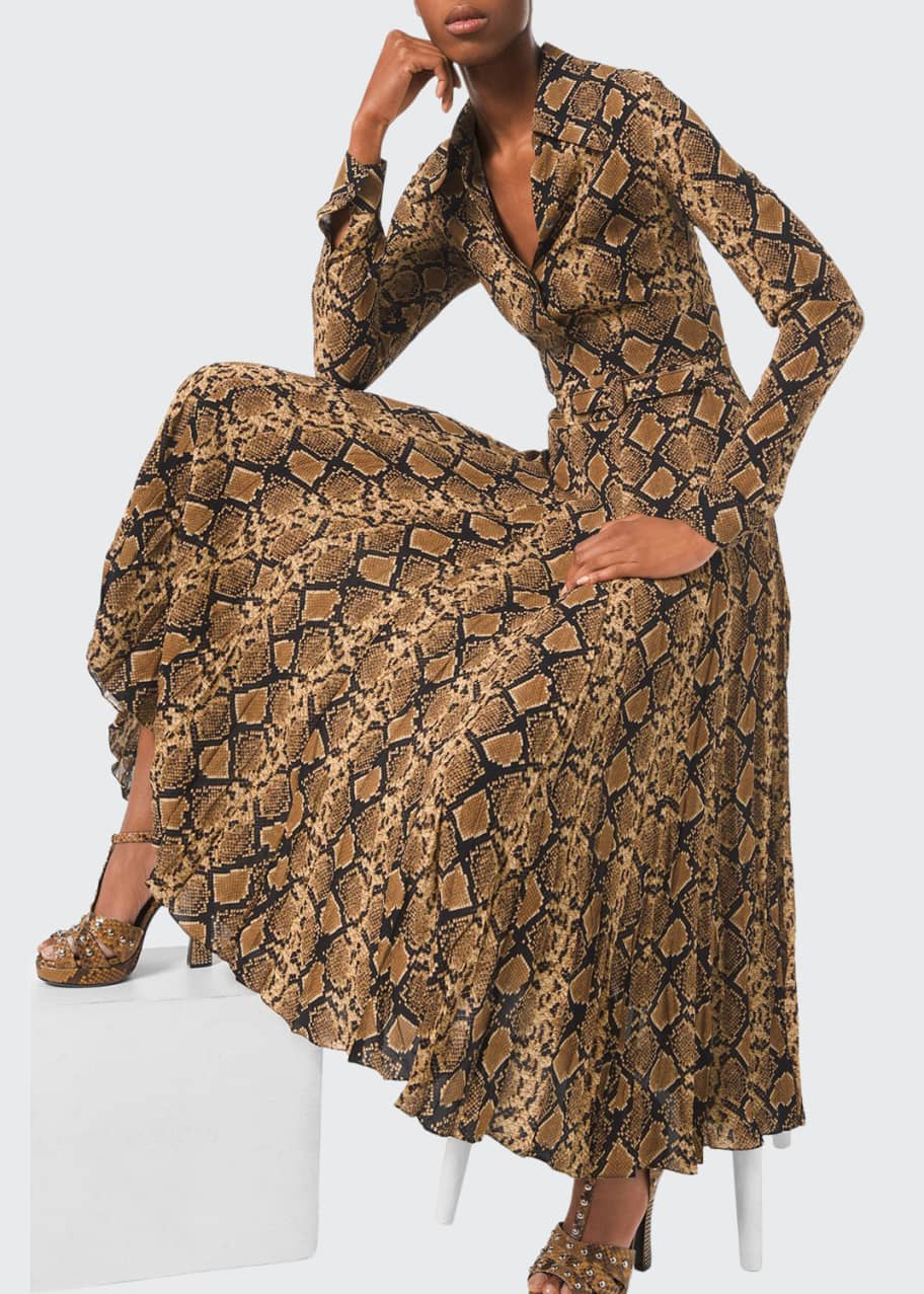 Michael Kors Collection Python-Print Crushed Georgette Dress - Bergdorf  Goodman