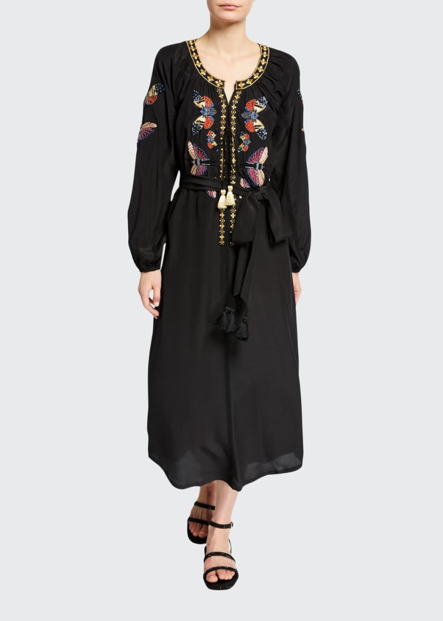 Image 1 of 1: Lana Butterfly-Embroidered Dress