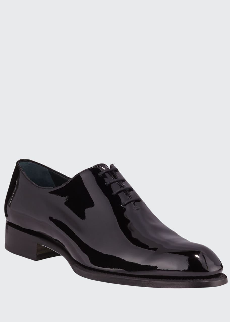 Brioni Men's Cardinal WholeCut Patent Leather Dress Shoes Bergdorf