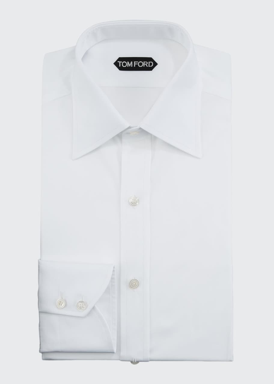 Image 1 of 1: Men's Solid Poplin Dress Shirt