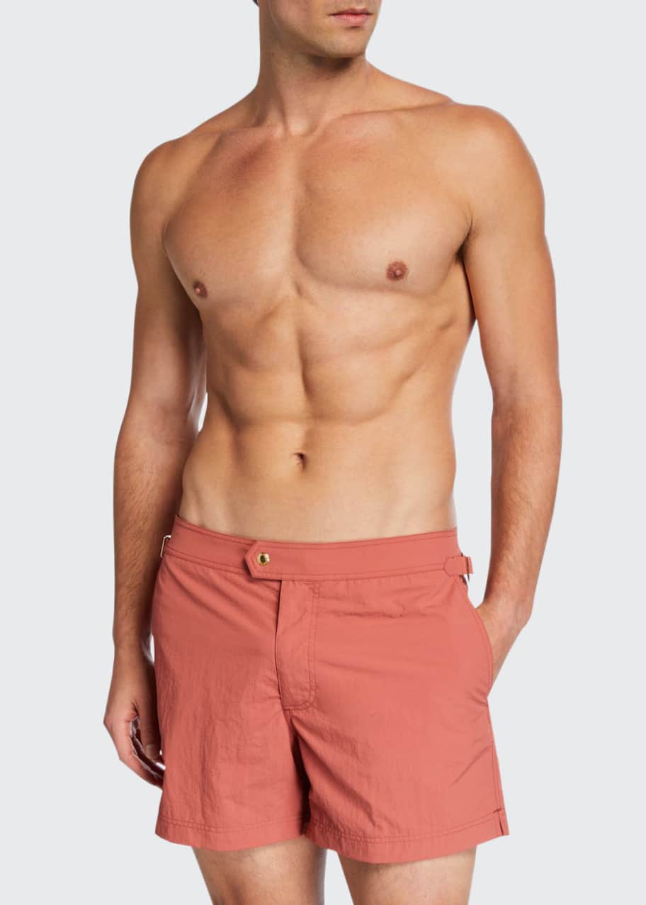 Image 1 of 1: Men's Mid-Length Button Swim Shorts