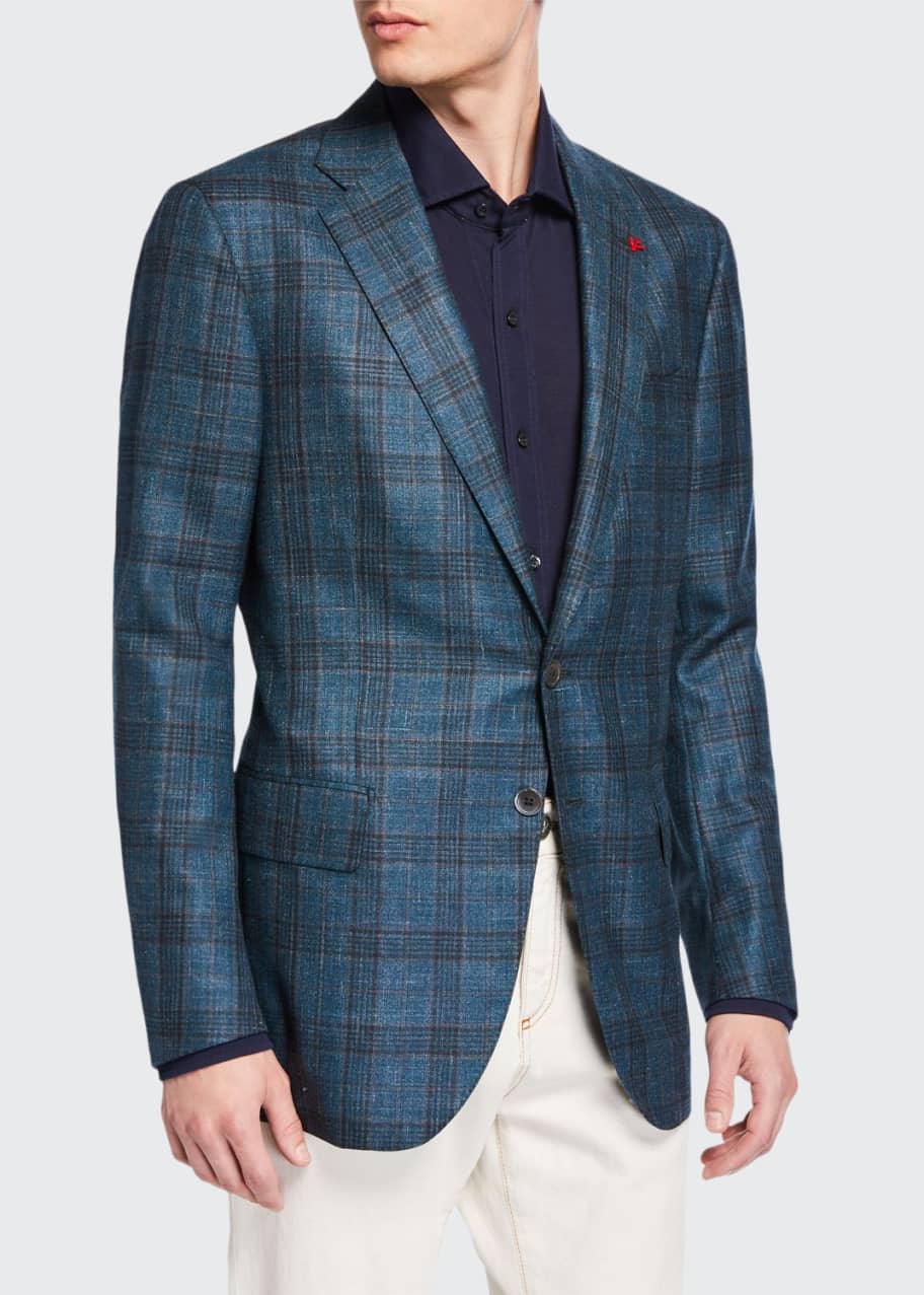Image 1 of 1: Men's Plaid Wool-Blend Sport Coat