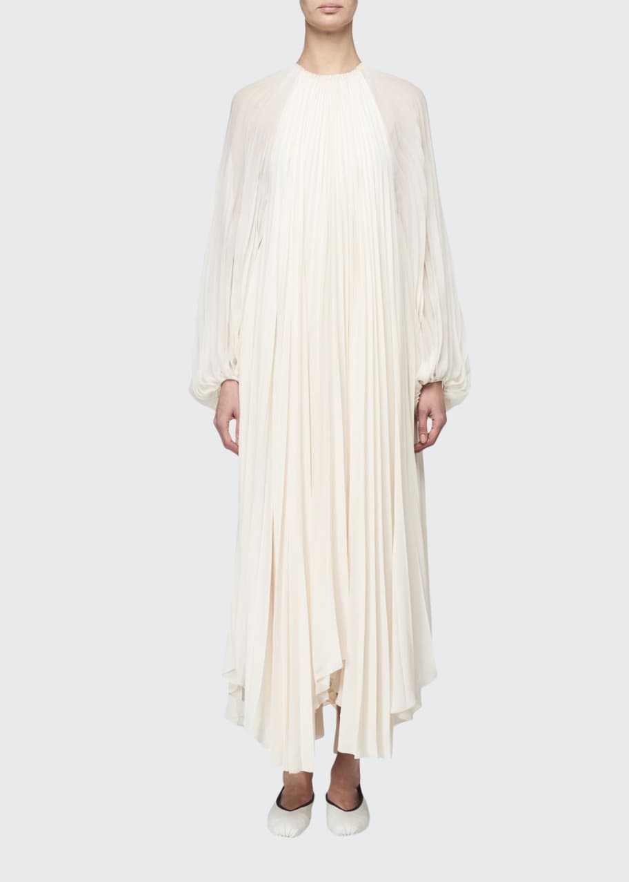 the row pleated dress THE ROW Lawrence Pleated Midi Dress