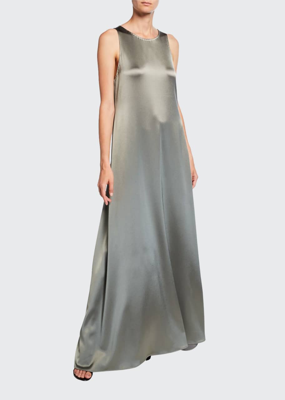 Image 1 of 1: Sleeveless Satin Gown