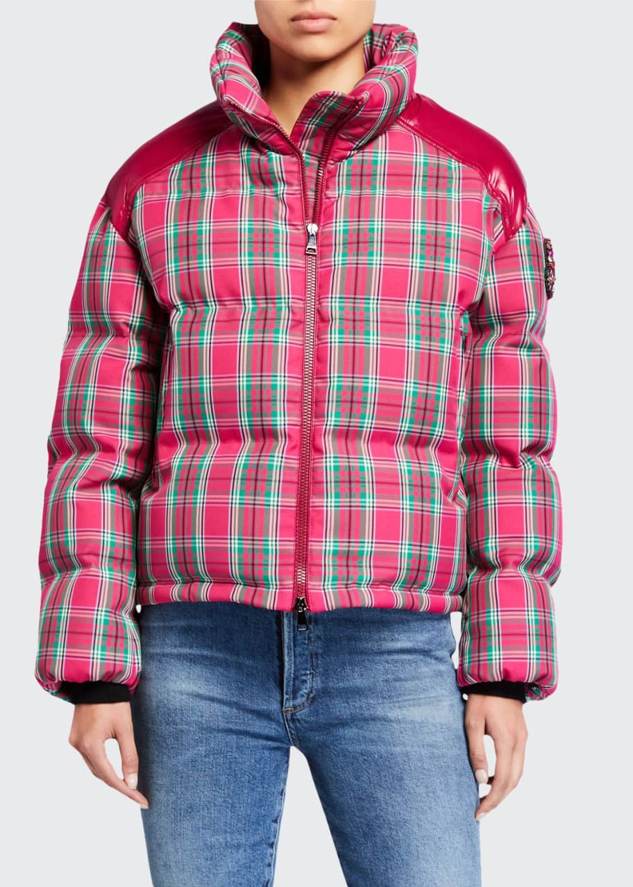 Moncler plaid puffer clearance