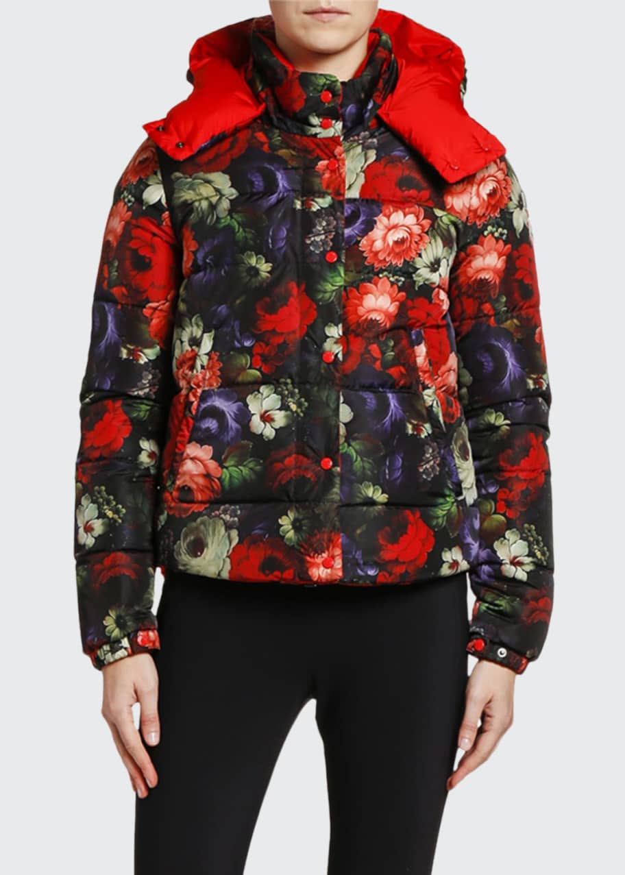 Moncler store floral puffer