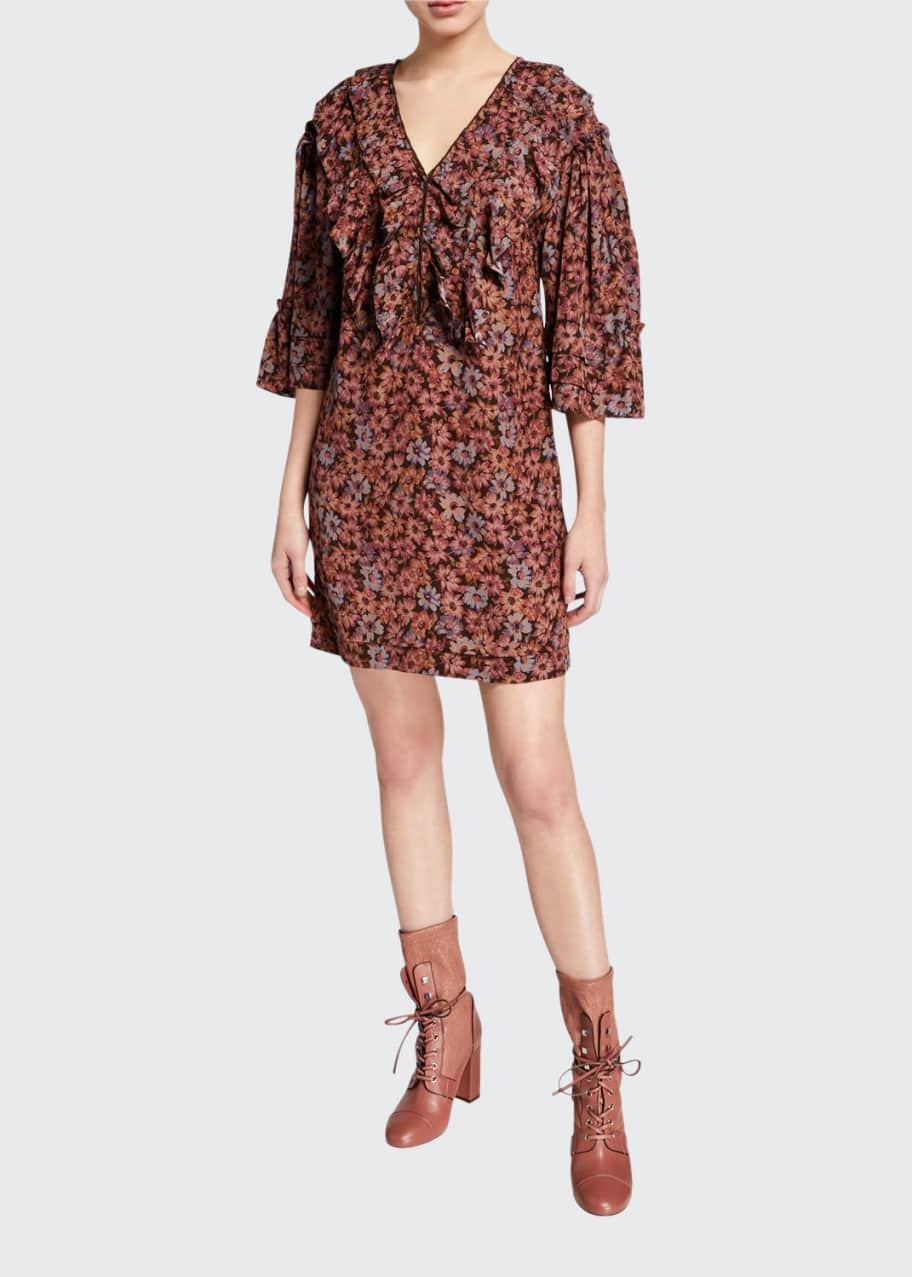 coach short sleeve dress Coach Restored Trompe L'Oeil Short Sleeve Dress - Peach/Green