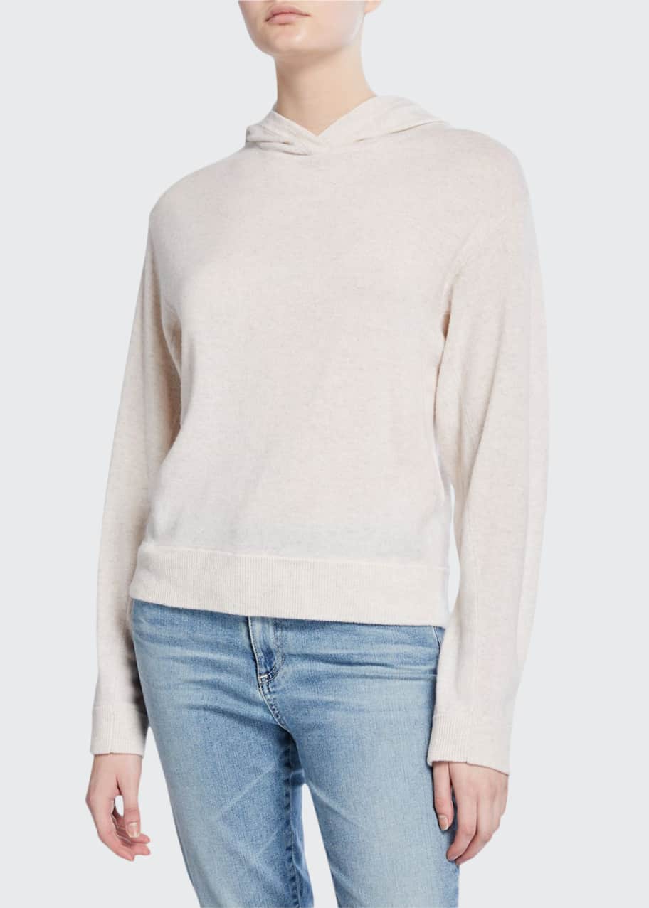 Image 1 of 1: Overlap Hoodie Cashmere Sweater