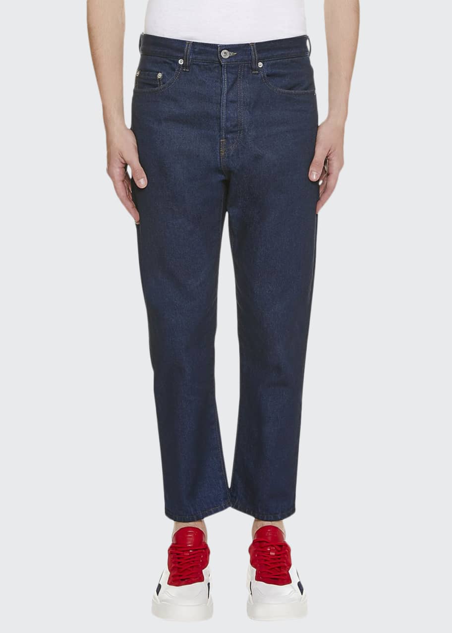 Image 1 of 1: Men's Logo-Pocket Straight-Leg Jeans