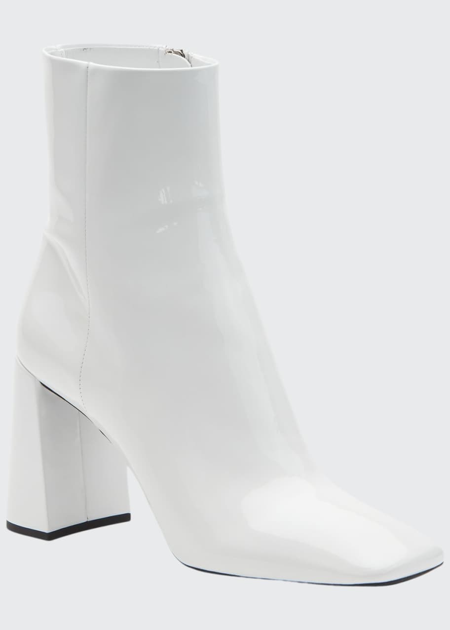 Image 1 of 1: Patent Leather Block-Heel Booties
