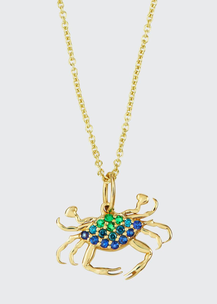 Image 1 of 1: 14k Multi-Pave Large Crab Necklace