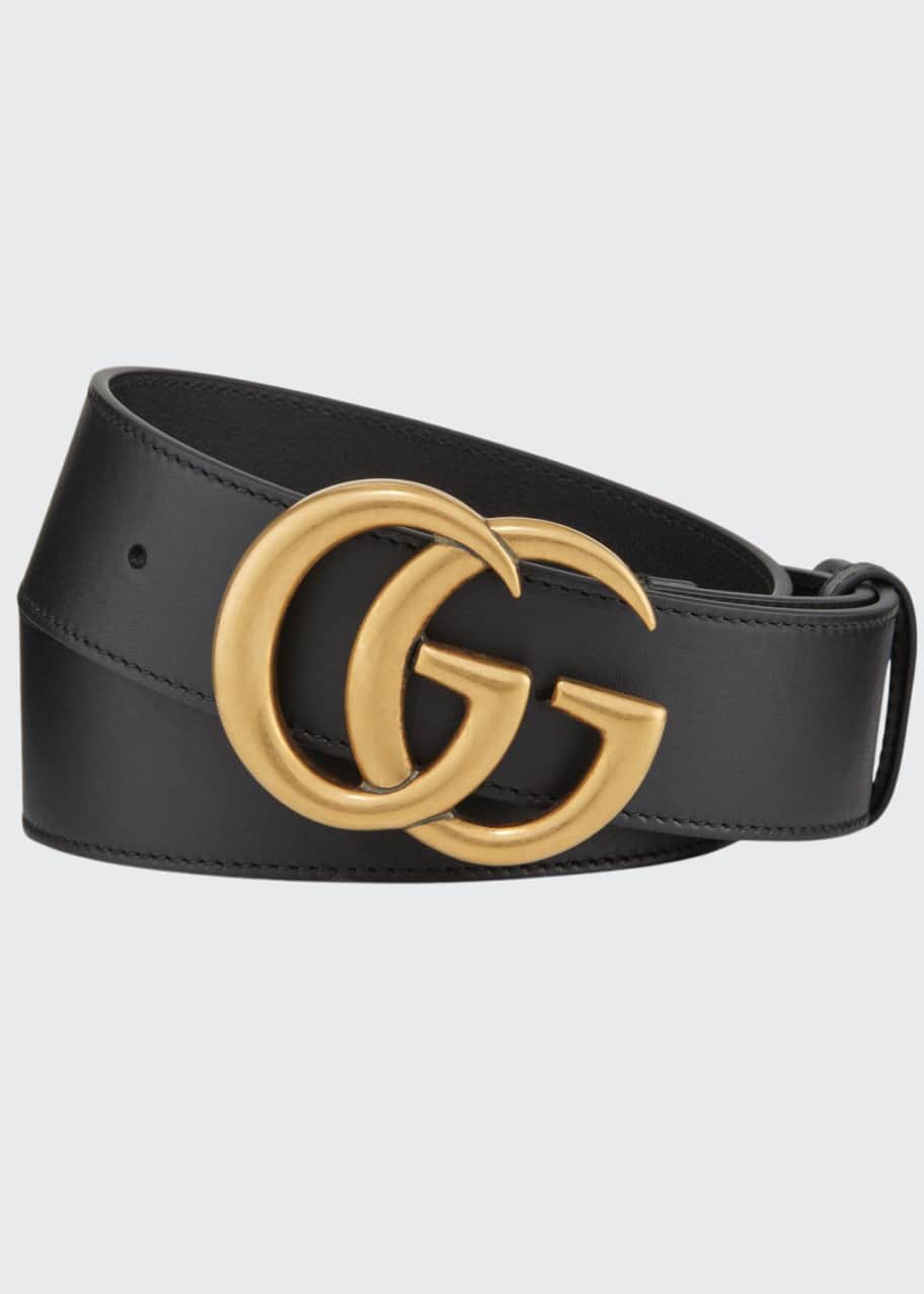 Image 1 of 1: Men's Running GG Logo Leather Belt