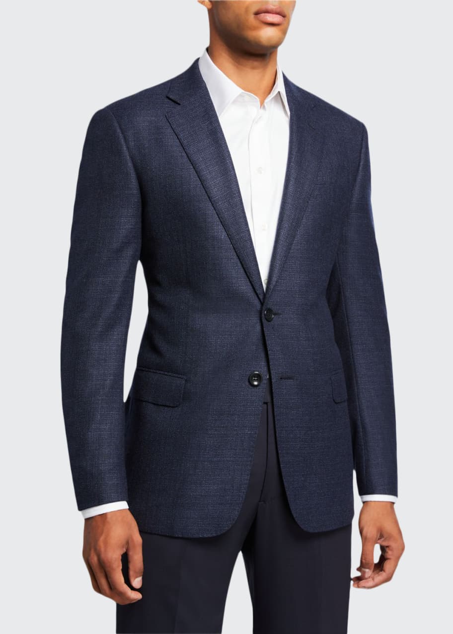Image 1 of 1: Men's Textured Wool Two-Button Jacket