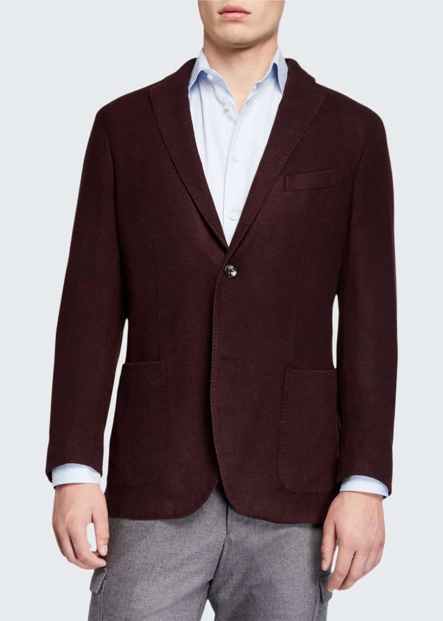 Image 1 of 1: Men's Plush Wool Two-Button Jacket