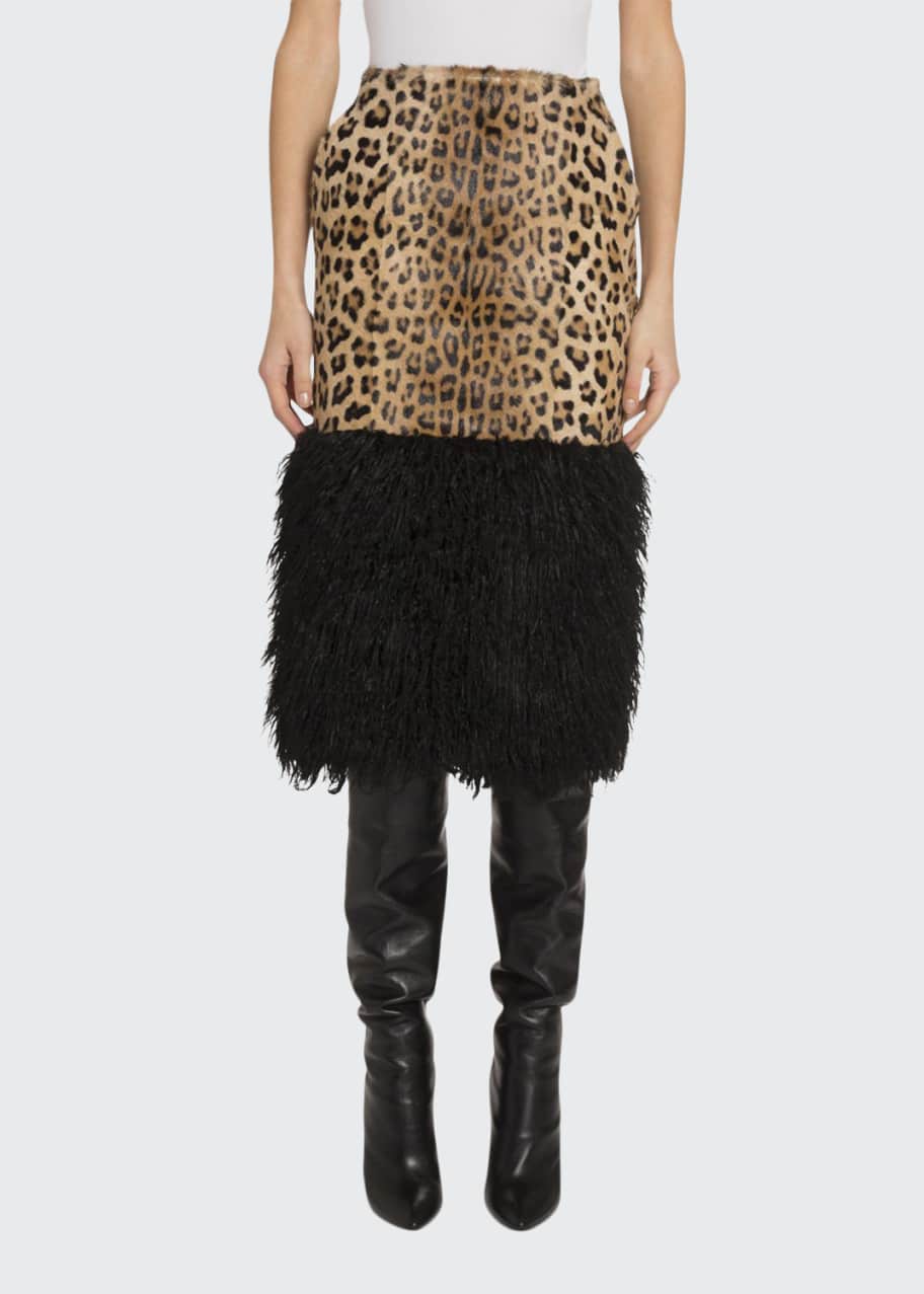 Image 1 of 1: Leopard Midi Skirt
