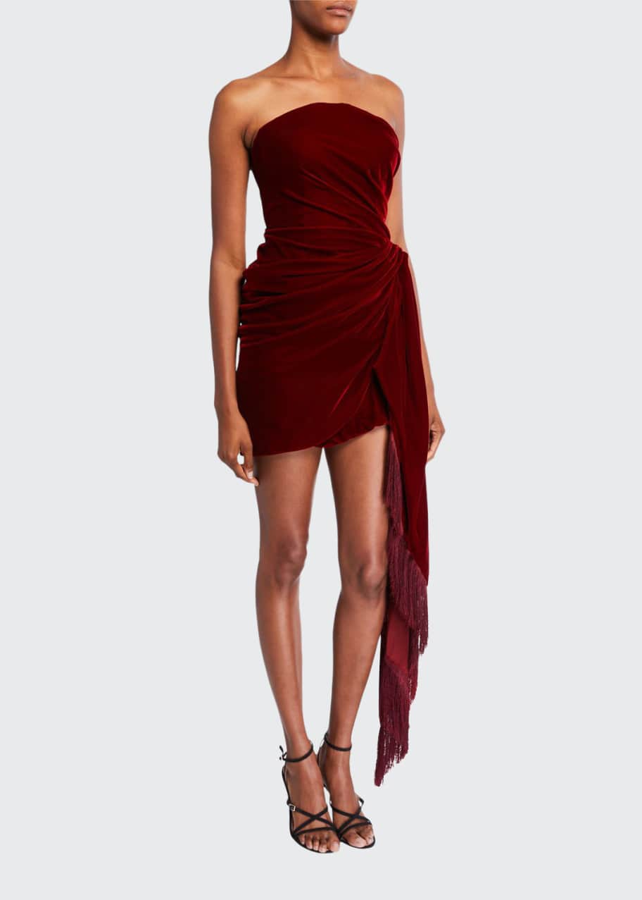 Strapless Velvet Cocktail Dress