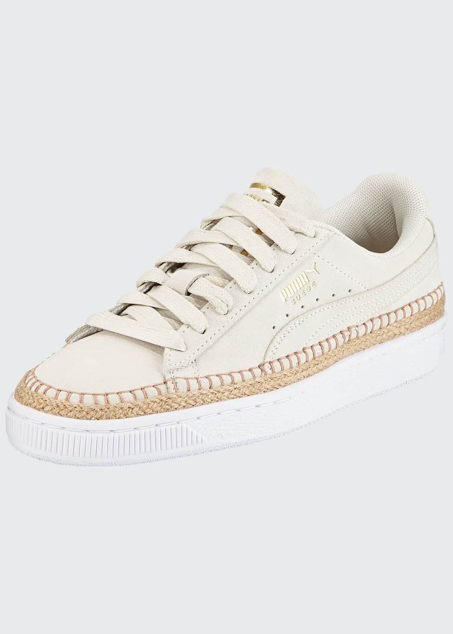 Image 1 of 1: Sneakerdrille Low-Top Suede Espadrille Sneakers