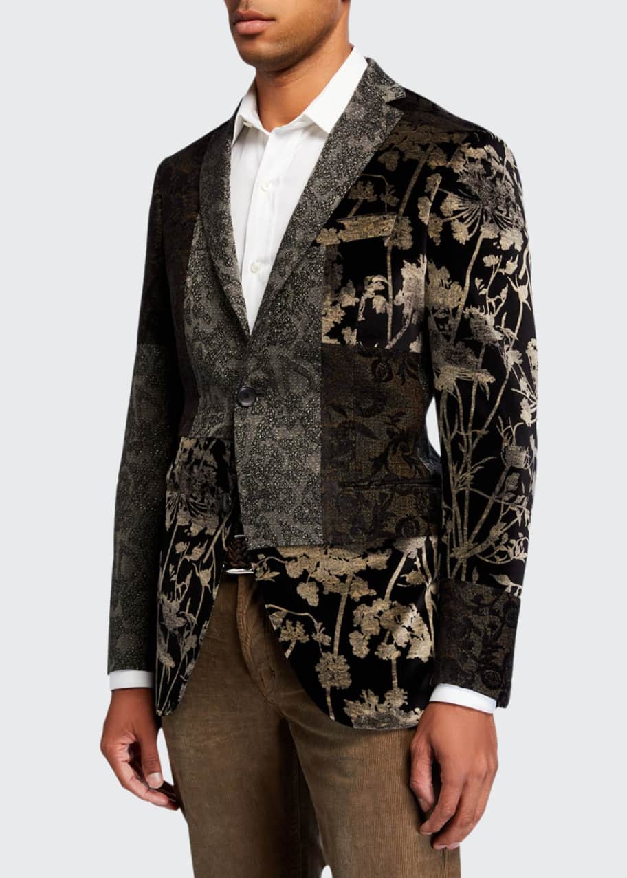 Etro Men's Floral Velvet Patchwork Sport Jacket - Bergdorf Goodman