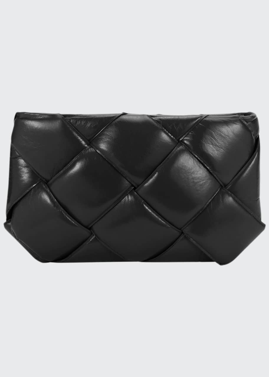 Puffer Intrecciato Zip Top Clutch Bag