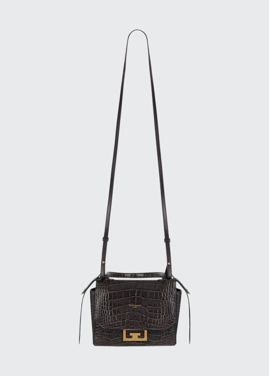 Image 1 of 1: Eden Mini Crocodile-Embossed Crossbody Bag