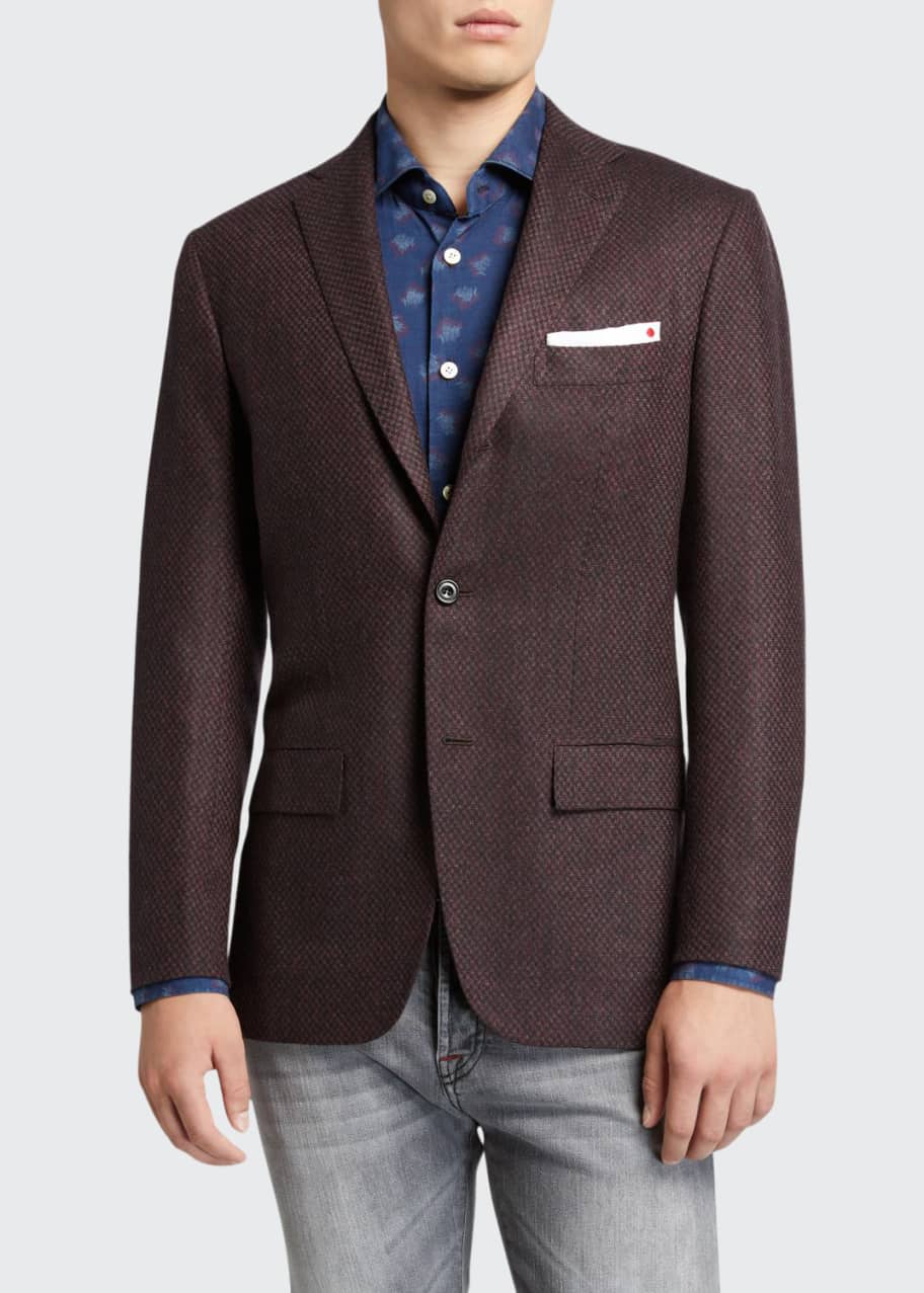 Image 1 of 1: Men's Tic-Pattern Two-Button Jacket