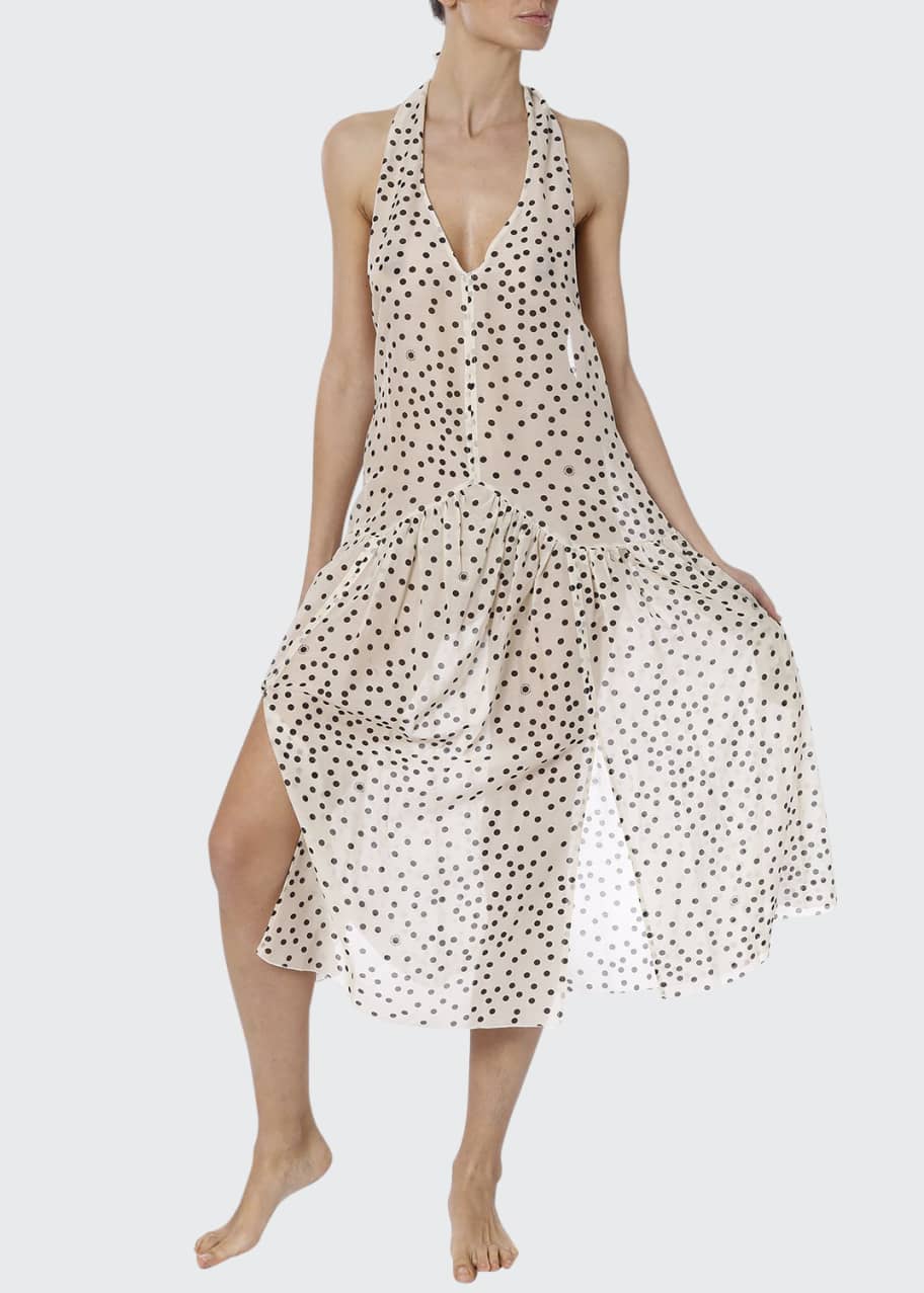 Stella McCartney Polka Dot Halter Coverup Dress - Bergdorf Goodman