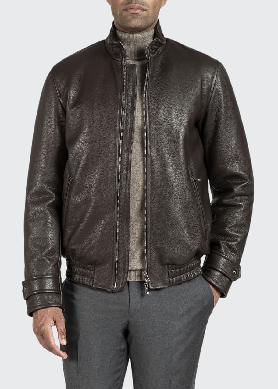 Isaia store leather jacket