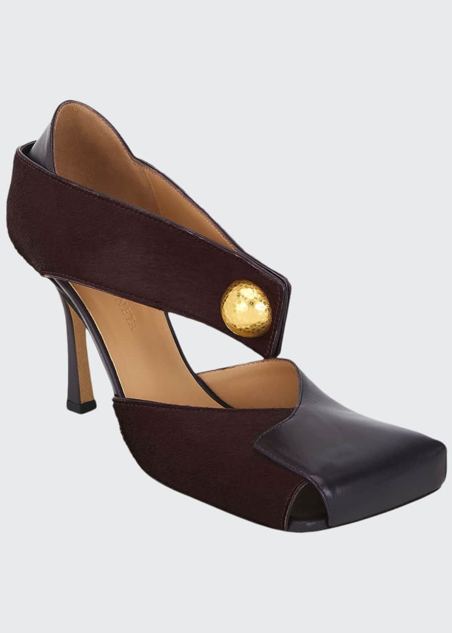 Image 1 of 1: Fold Exaggerated Square-Toe Pumps