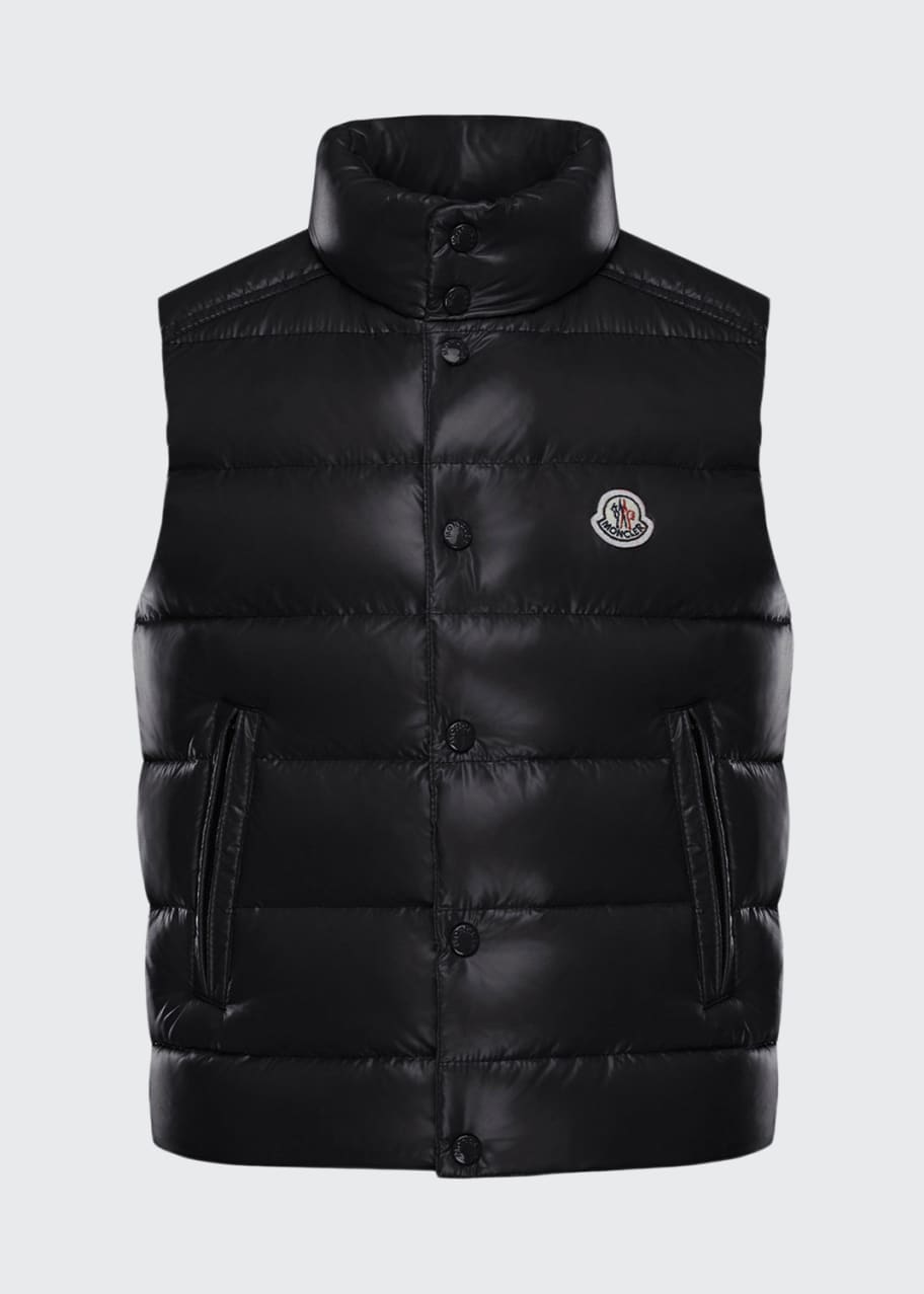 Image 1 of 1: Boy's Quilted Nylon Snap-Front Puffer Vest, Size 8-29