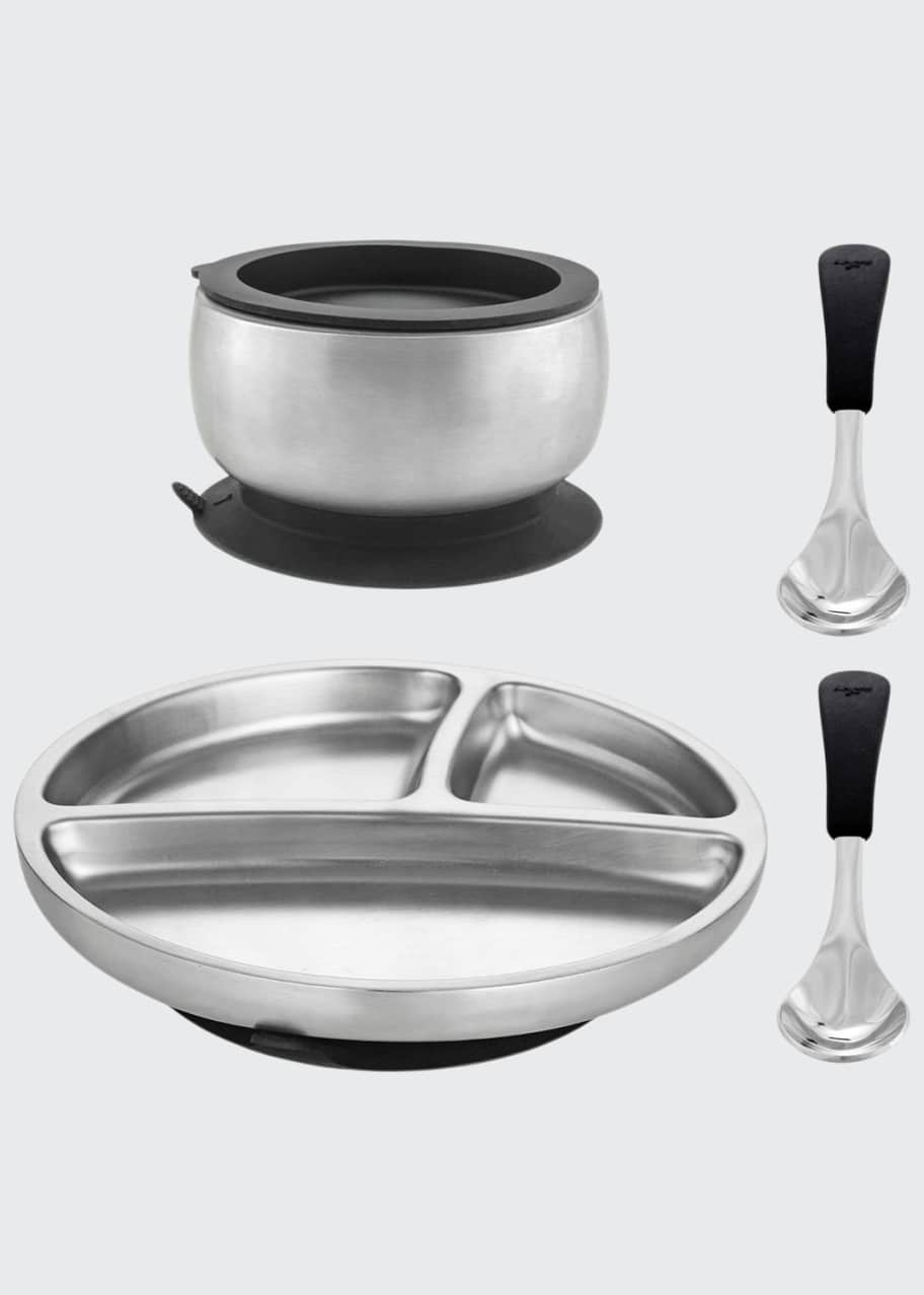 Avanchy Toddler's Stainless Steel Plate, Bowl & Spoon Set Bergdorf Goodman