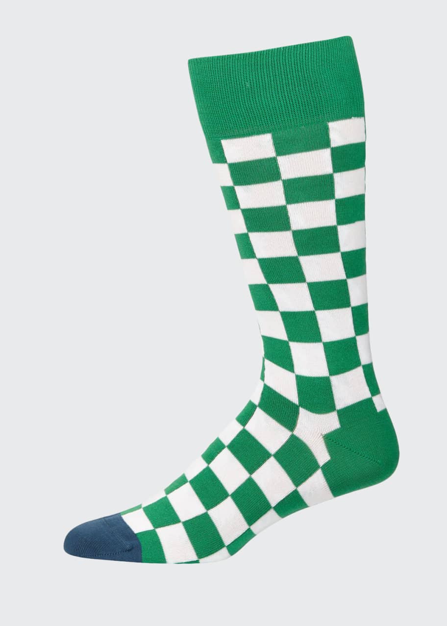Image 1 of 1: Men's Checkerboard Knit Socks