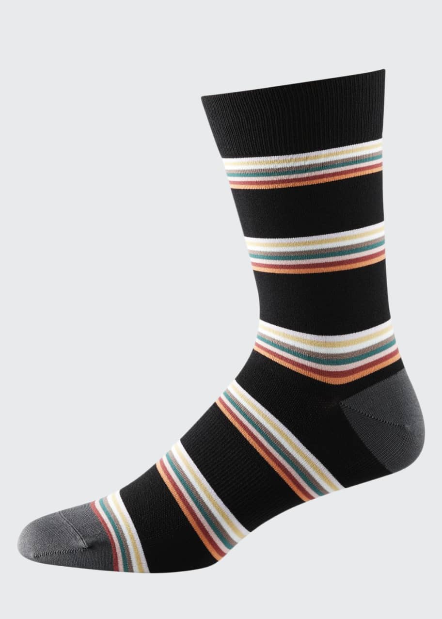 Image 1 of 1: Men's Striped Knit Cycling Socks