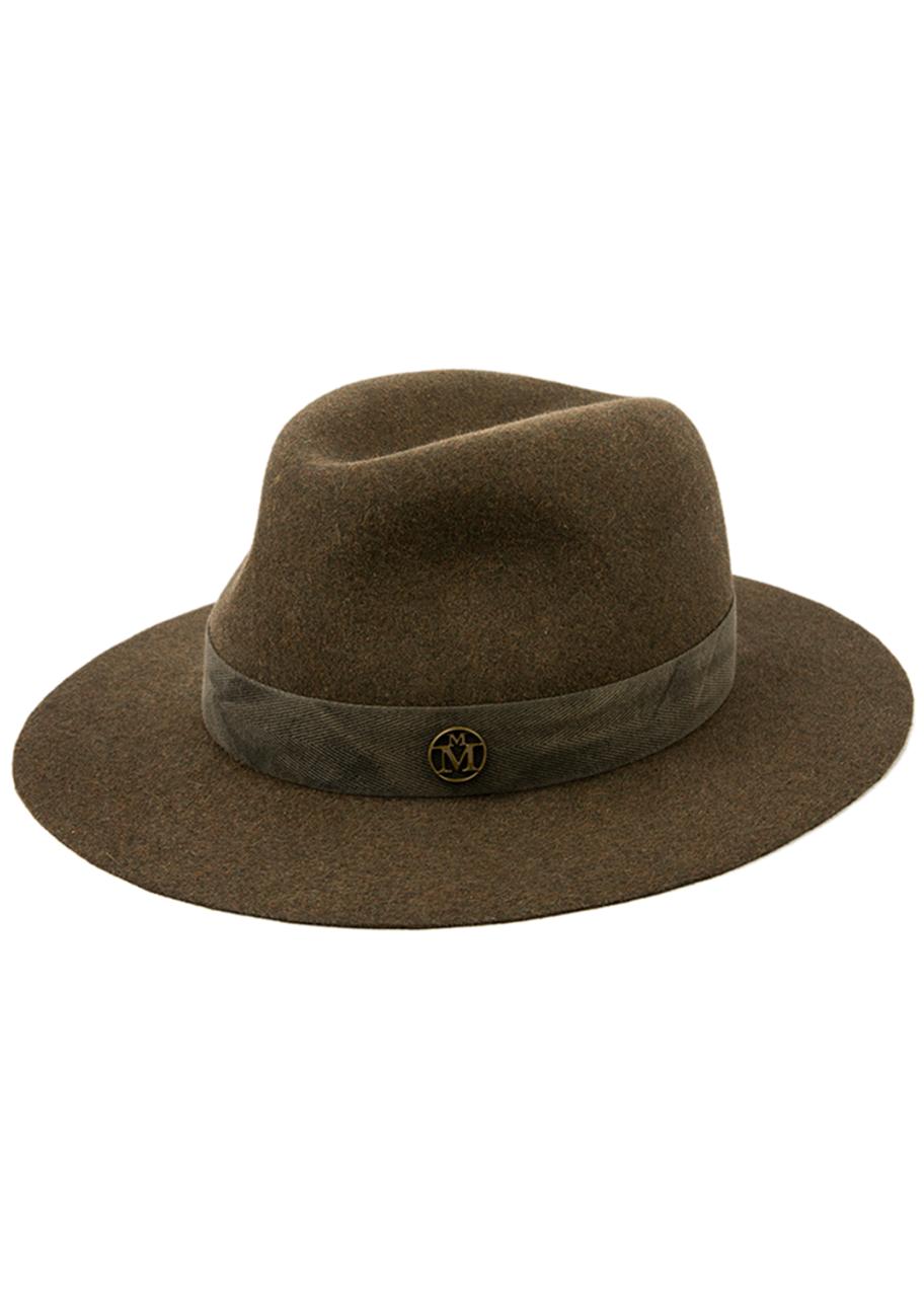 Maison Michel Derek Distressed Rabbit Felt Fedora Hat  display picture 3