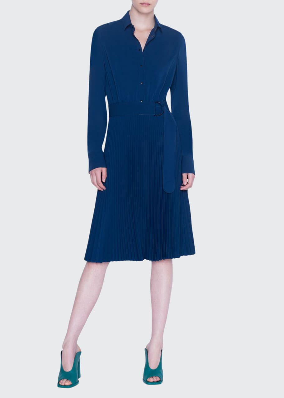 Akris punto KentCollar Pleated Shirtdress Bergdorf Goodman