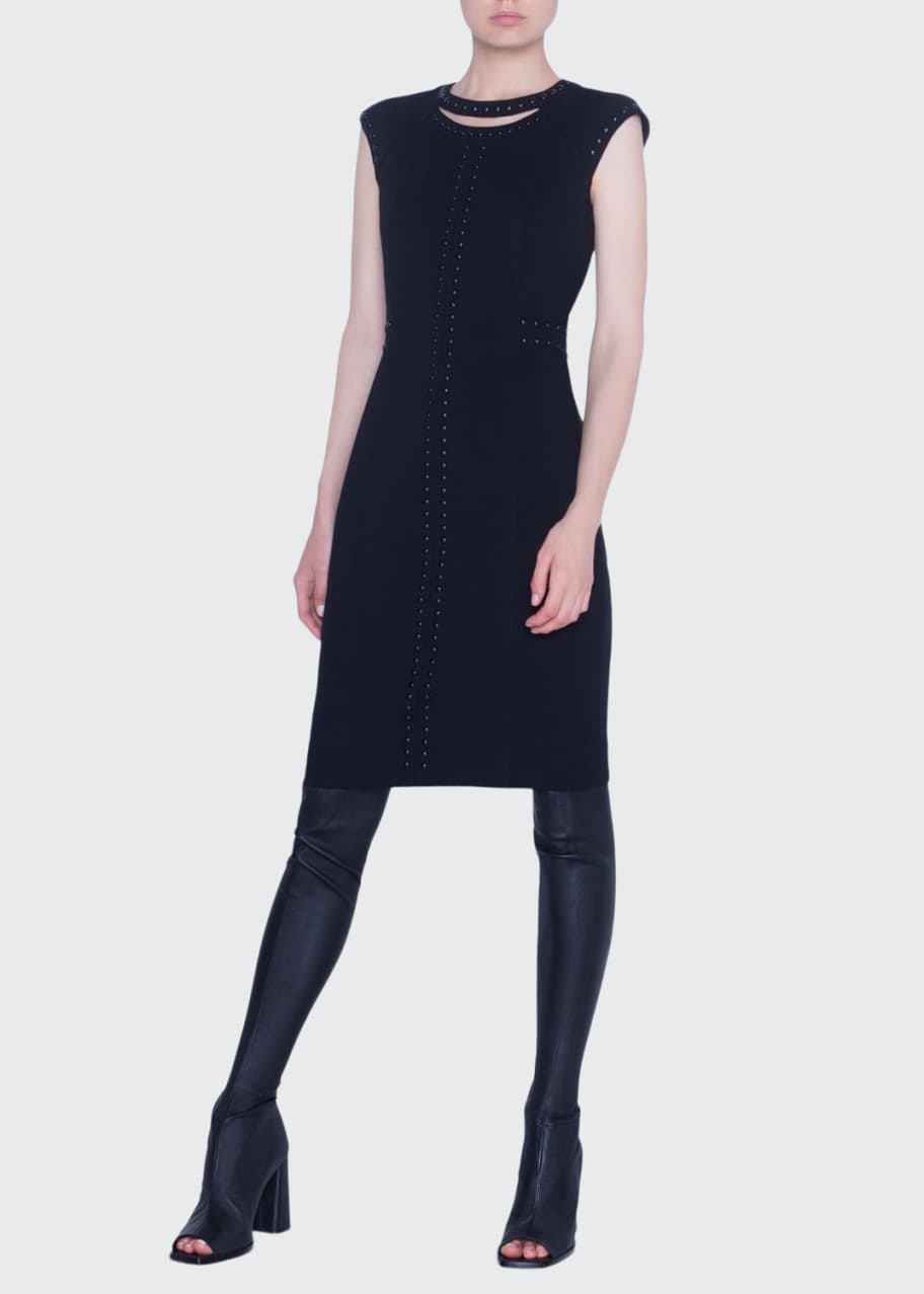 [POLYSOOEM] STUDDED JERSEY DRESS /追跡付 Akris punto Dome-Studded Jersey Shift Dress - Bergdorf Goodman