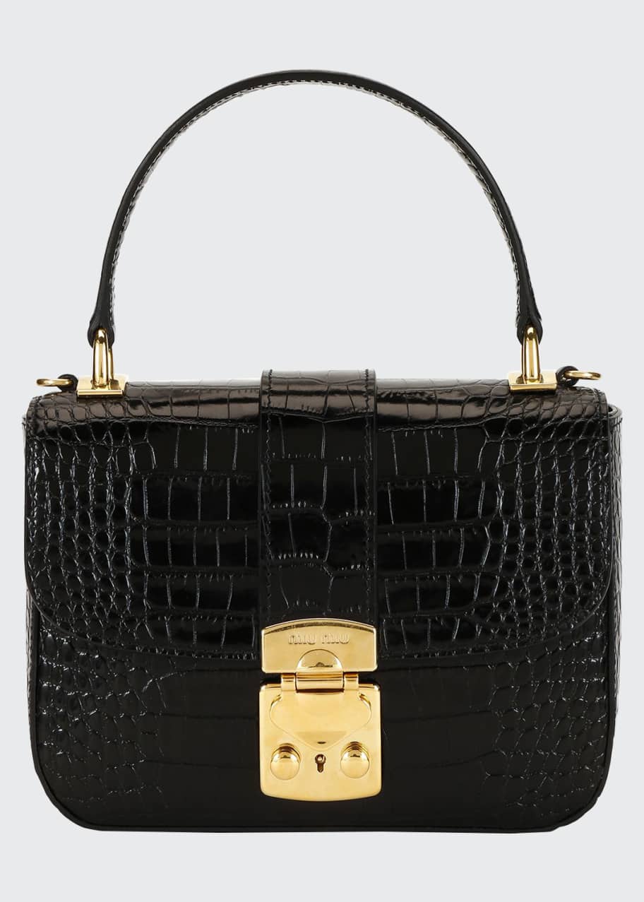 Miu Miu St. Cocco Alligator-Embossed Crossbody Bag - Bergdorf Goodman