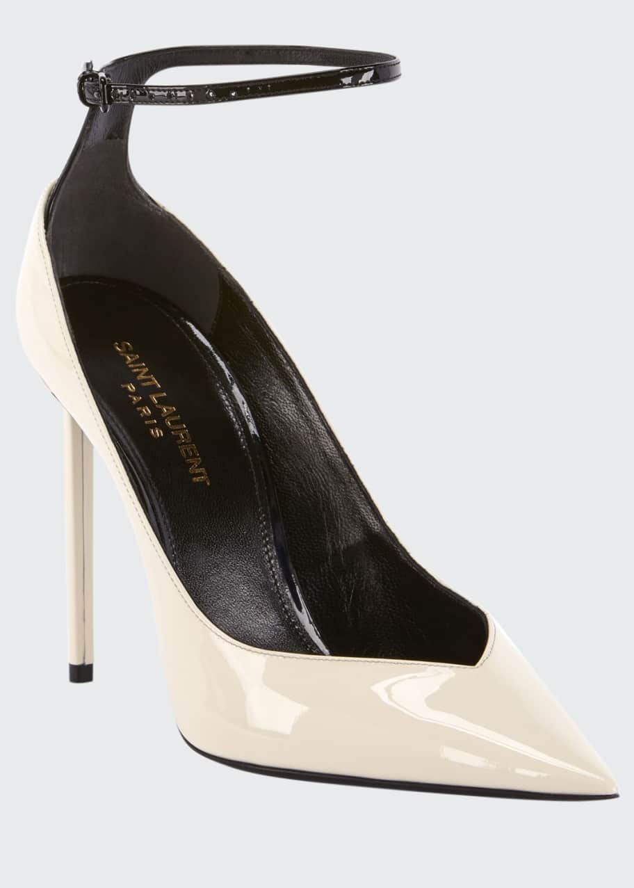 Image 1 of 1: Zoe Shiny Ankle-Strap Pumps