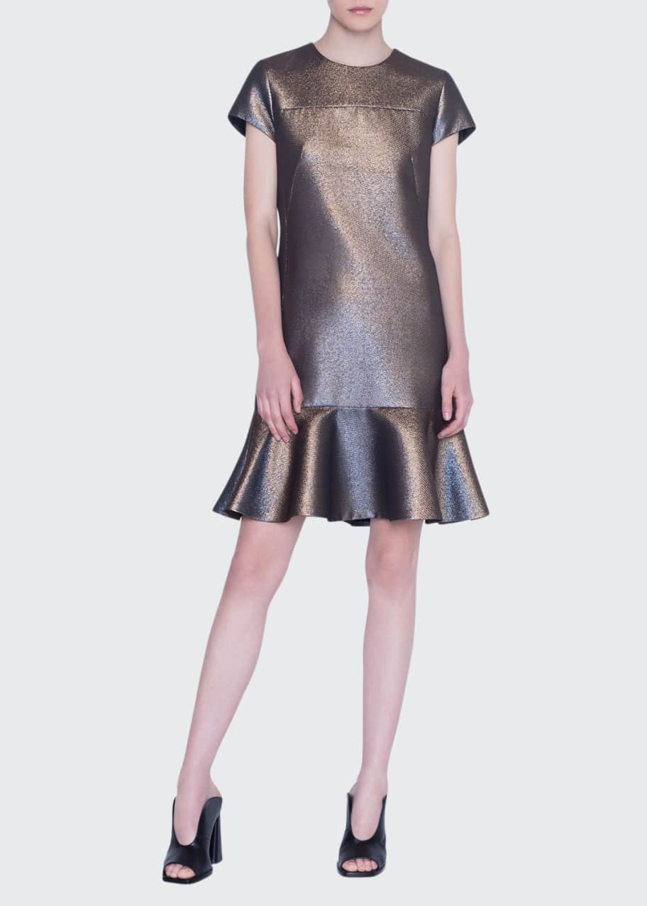 Akris punto Iridescent Gold Lame Dress - Bergdorf Goodman