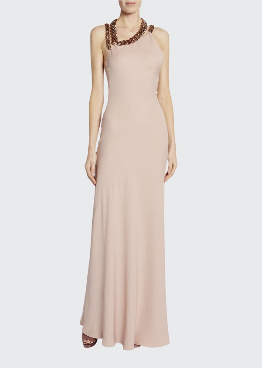 TOM FORD Sleeveless Asymmetric Dress w/ Chain Strap - Bergdorf Goodman