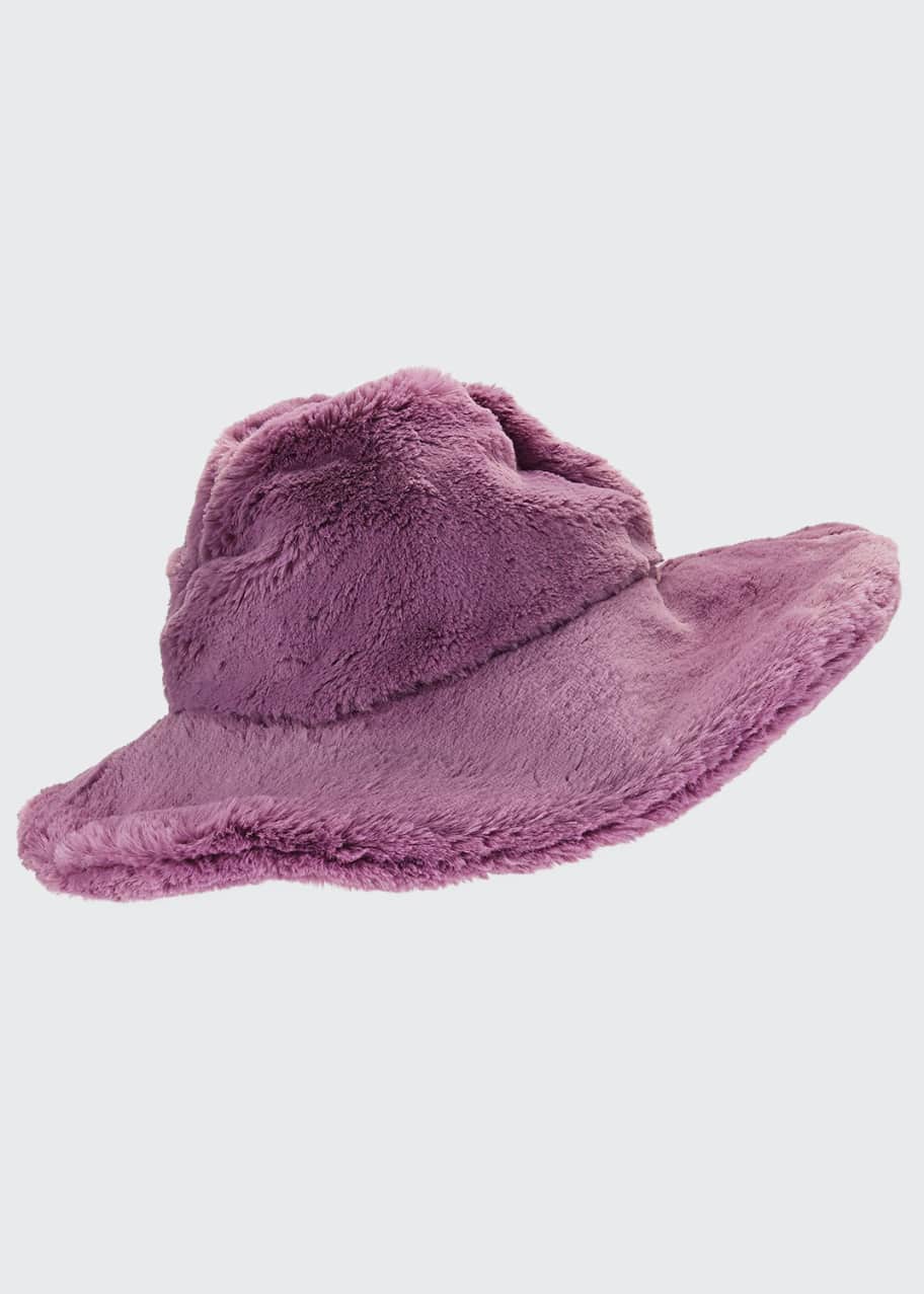 Image 1 of 1: Faux-Fur Large Brim Hat